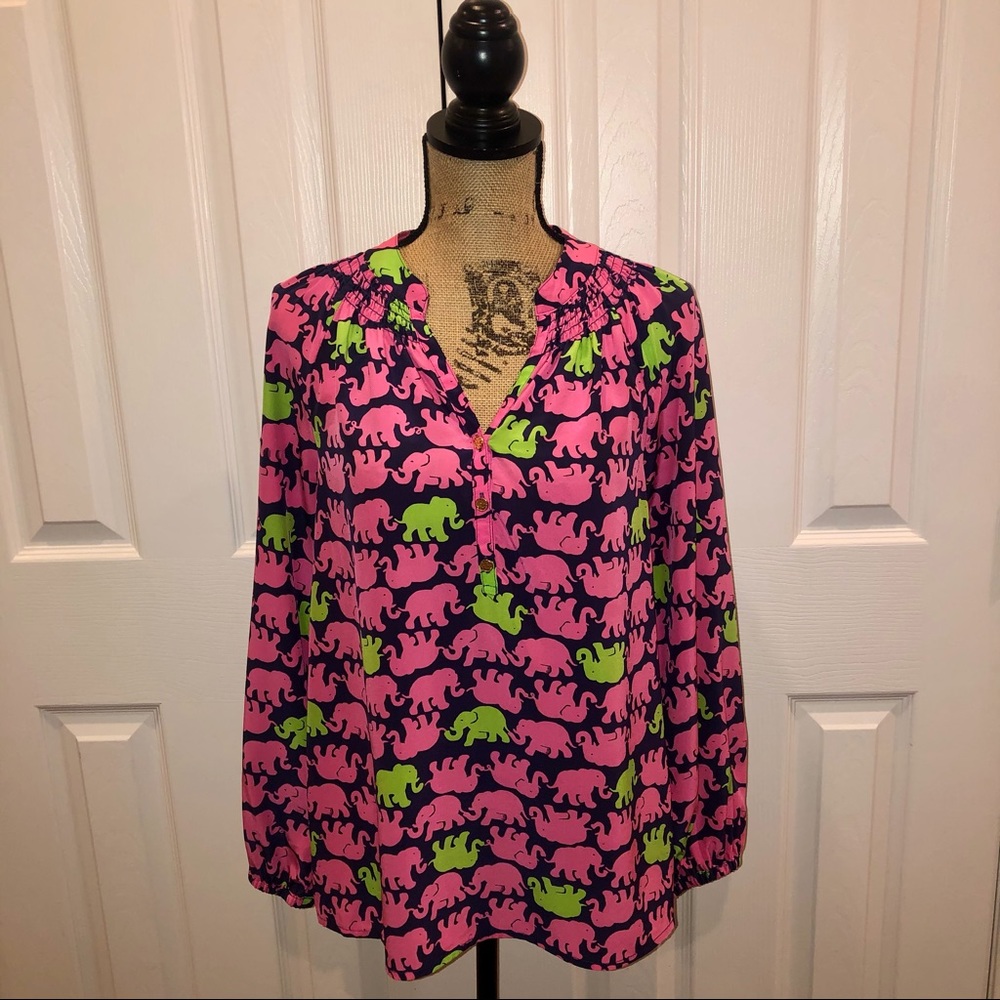 Lilly Pulitzer 100% Silk blouse size small